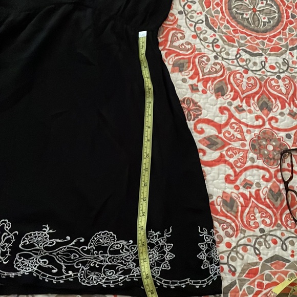 Angie flirty black dress! Embroidered top and hem. - Picture 8 of 8